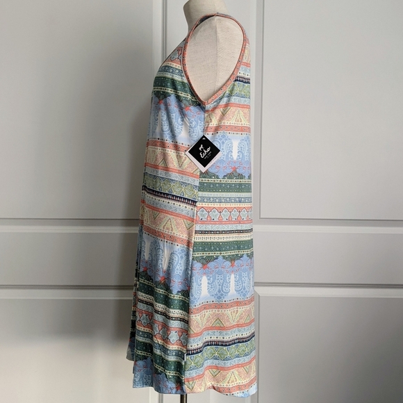 Echo Lounge Sleep Night Dress Chemise Sleeveless Scoop Neck Multicolor L NWT - Picture 9 of 16